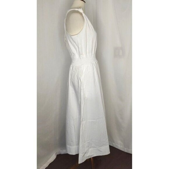 Joie Dress XL White Linen Cotton Kenzie Twist Strap Midi Summer - Picture 11 of 12